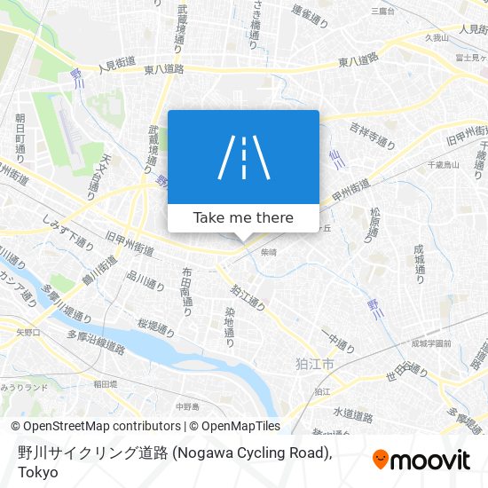 野川サイクリング道路 (Nogawa Cycling Road) map