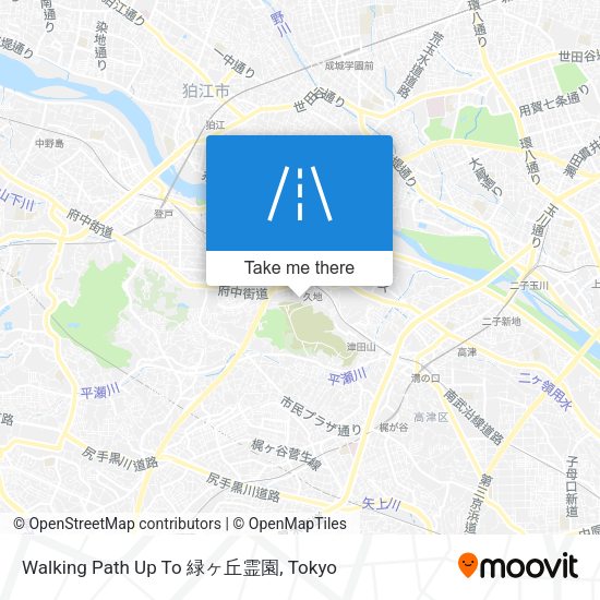 Walking Path Up To 緑ヶ丘霊園 map