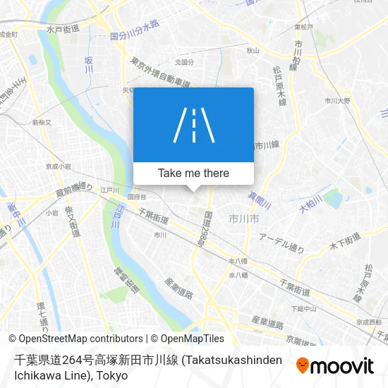 千葉県道264号高塚新田市川線 (Takatsukashinden Ichikawa Line) map