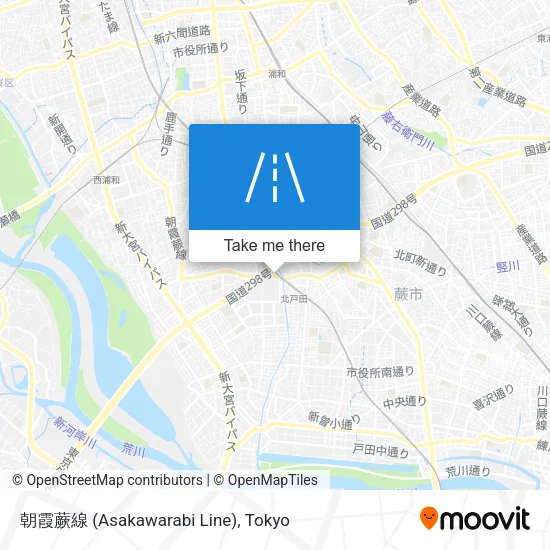 朝霞蕨線 (Asakawarabi Line) map