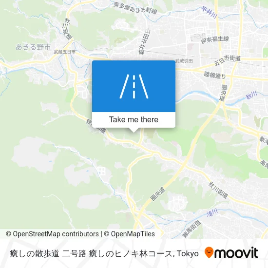 癒しの散歩道 二号路 癒しのヒノキ林コース map