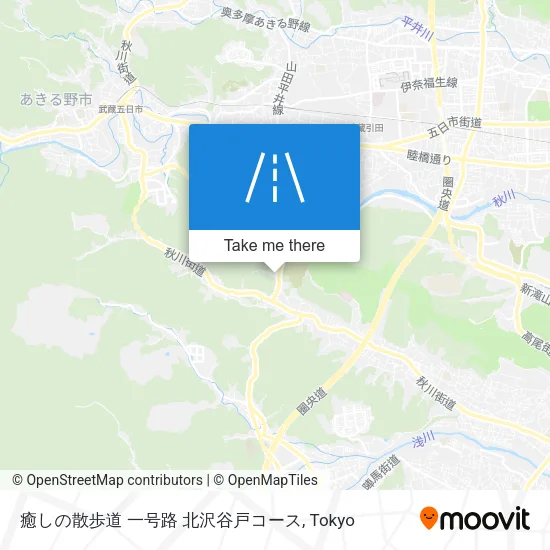 癒しの散歩道 一号路 北沢谷戸コース map