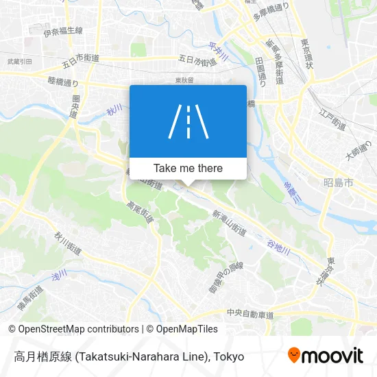 高月楢原線 (Takatsuki-Narahara Line) map