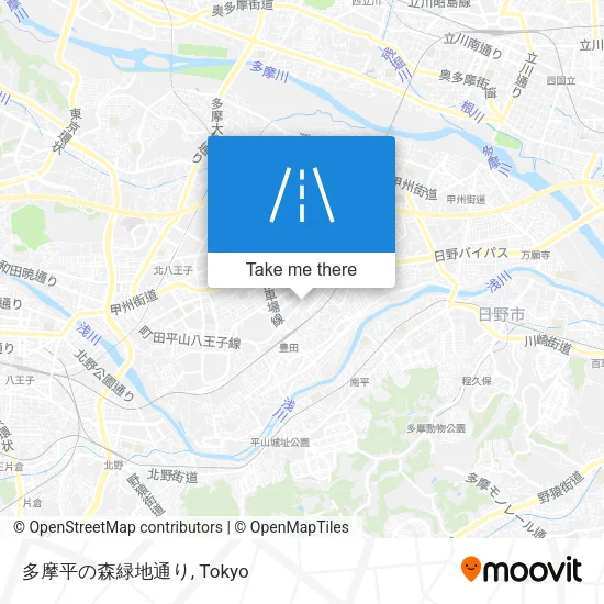 多摩平の森緑地通り map