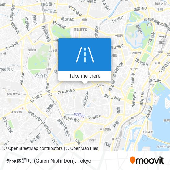 外苑西通り (Gaien Nishi Dori) map