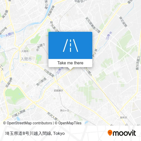 Saitama Prefectural Road 8 Kawagoe Iruma Line map