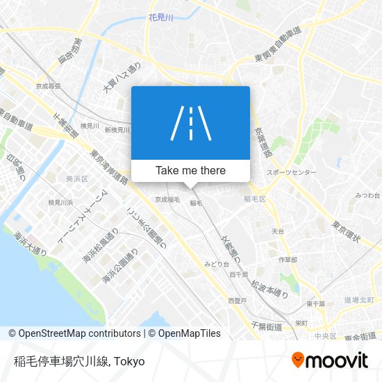 稲毛停車場穴川線 map