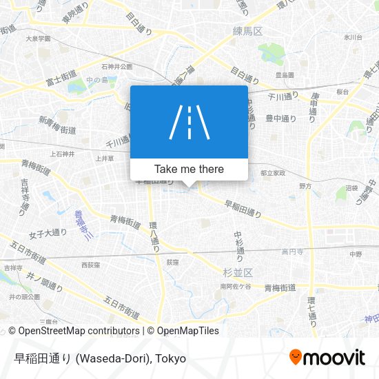 早稲田通り (Waseda-Dori) map
