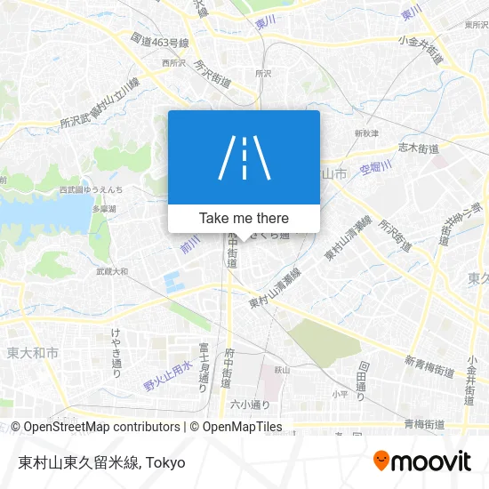 Higashimurayama Higashikurume Line map