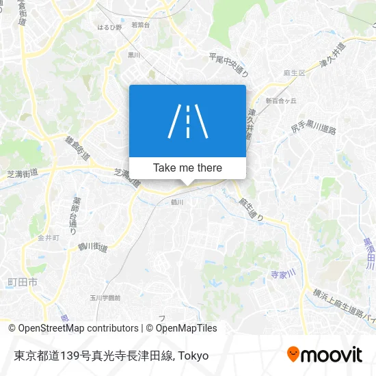 Tokyo Metropolitan Road 139 Shinkōji Nagatuda Line map