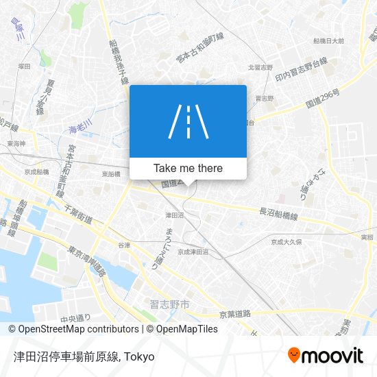 津田沼停車場前原線 map