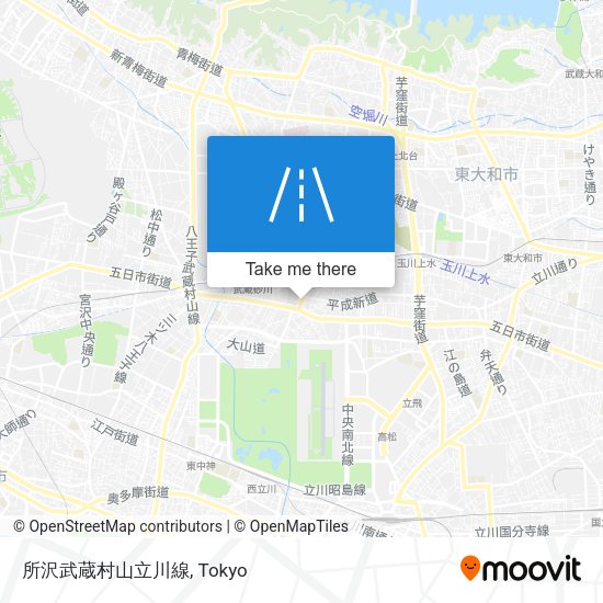 所沢武蔵村山立川線 map