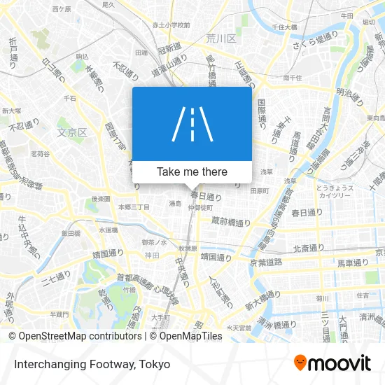 Interchanging Footway map