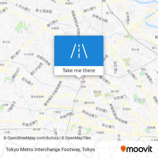 Tokyo Metro Interchange Footway map