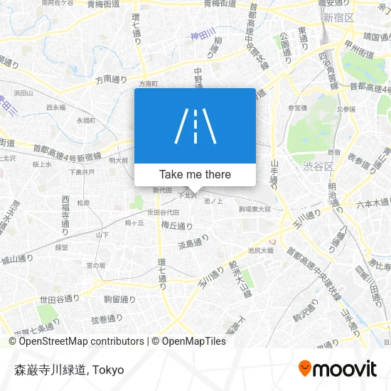 森巌寺川緑道 map