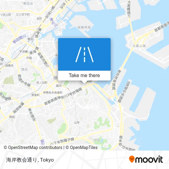海岸教会通り map