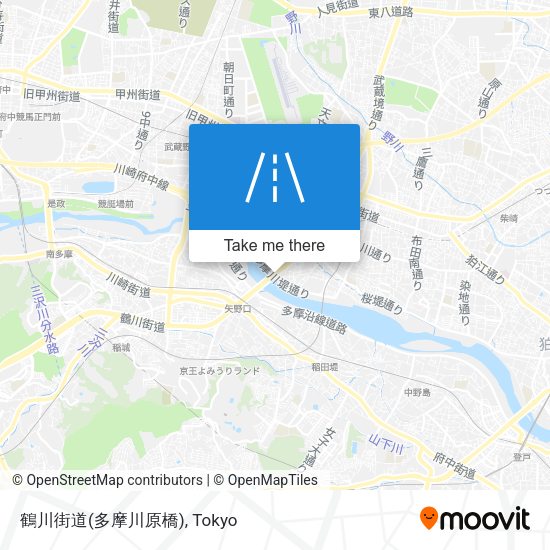 鶴川街道(多摩川原橋) map