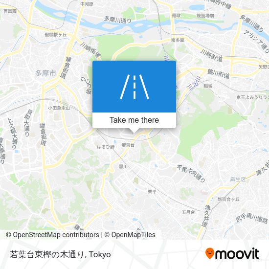 若葉台東樫の木通り map