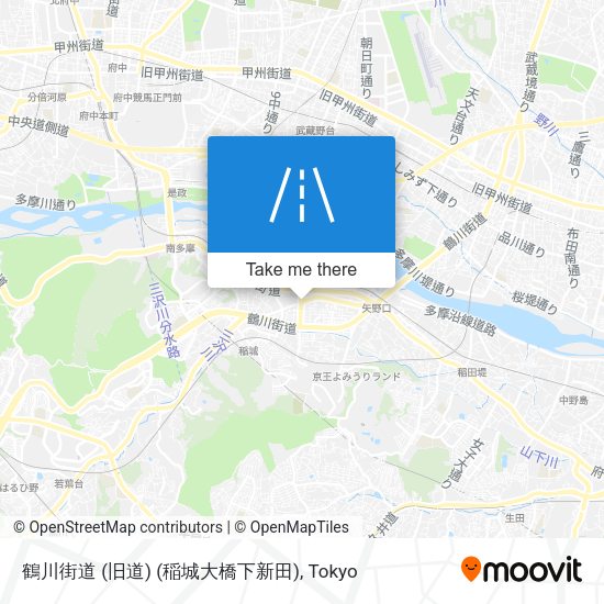 鶴川街道 (旧道) (稲城大橋下新田) map