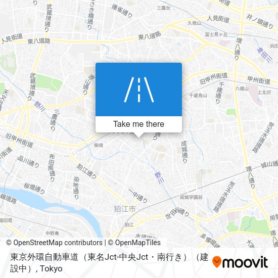 東京外環自動車道（東名Jct-中央Jct・南行き）（建設中） map