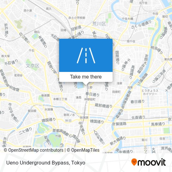 Ueno Underground Bypass map