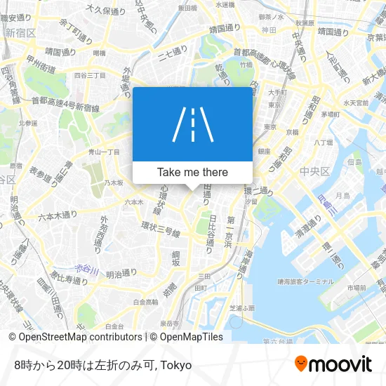 8時から20時は左折のみ可 map