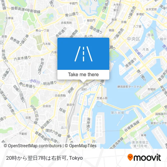 20時から翌日7時は右折可 map