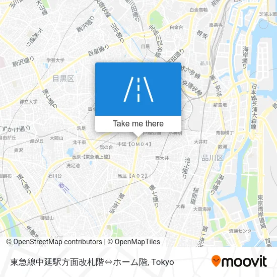 東急線中延駅方面改札階⇔ホーム階 map