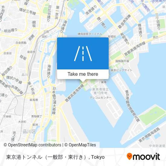 Tokyo Port Tunnel (General Section, Eastbound) map