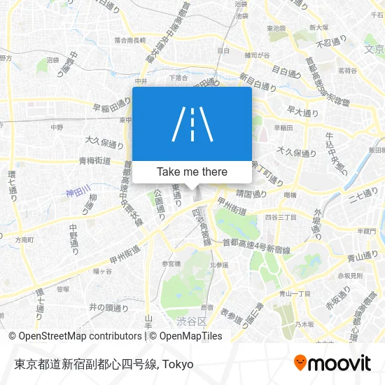 Tokyo Metropolitan Road Shinjuku Subcenter 4th Line map