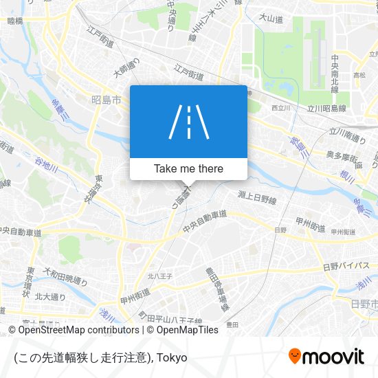 (この先道幅狭し走行注意) map
