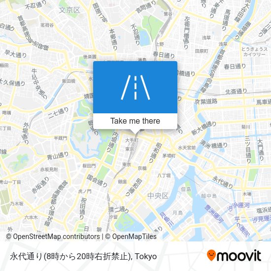 永代通り(8時から20時右折禁止) map