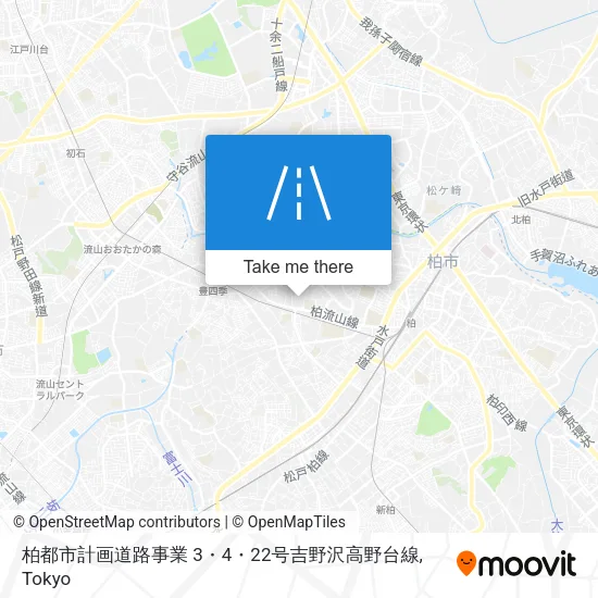 柏都市計画道路事業 3・4・22号吉野沢高野台線 map