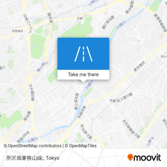 所沢堀兼狭山線; map