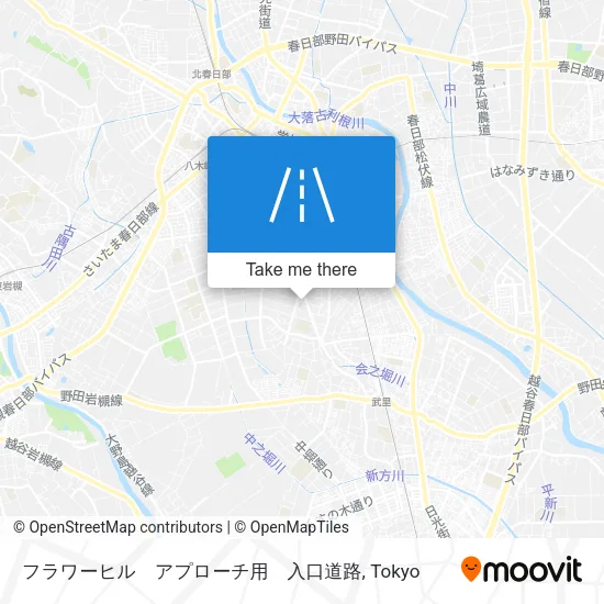 フラワーヒル　アプローチ用　入口道路 map