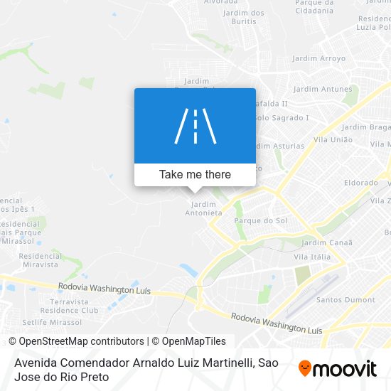 Avenida Comendador Arnaldo Luiz Martinelli map