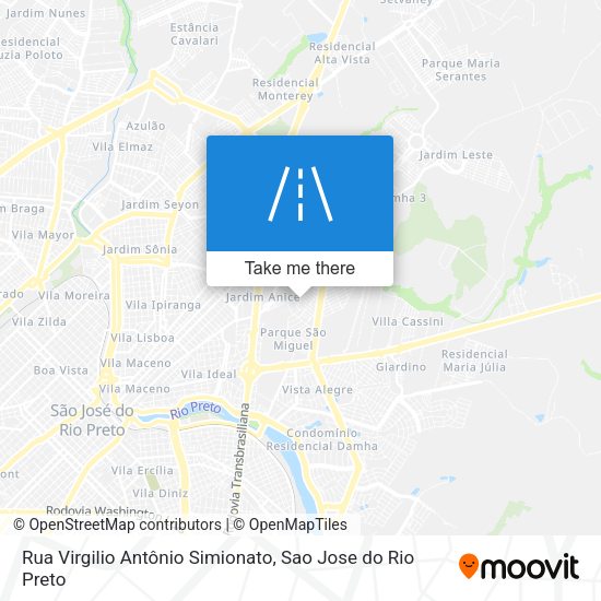 Rua Virgilio Antônio Simionato map