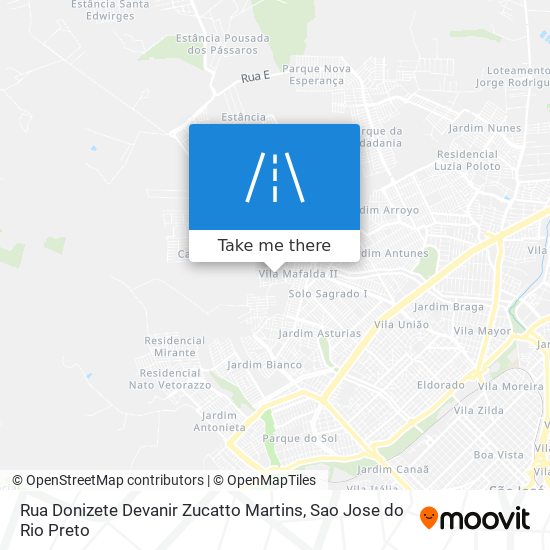 Rua Donizete Devanir Zucatto Martins map