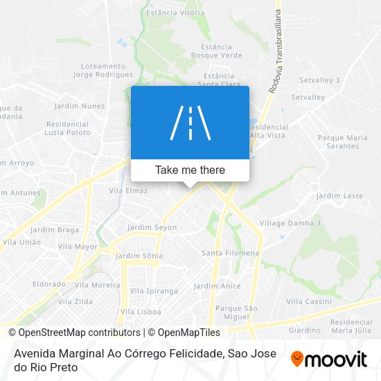 Avenida Marginal Ao Córrego Felicidade map