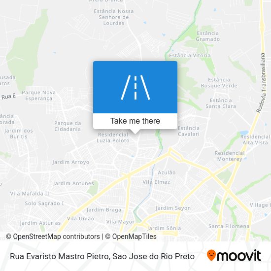 Rua Evaristo Mastro Pietro map