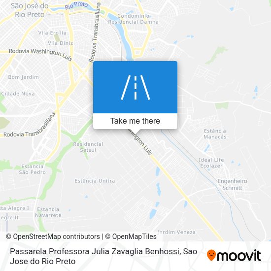 Passarela Professora Julia Zavaglia Benhossi map