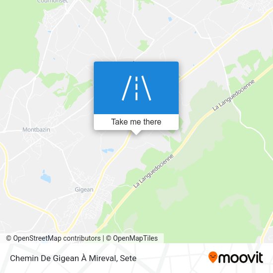 Chemin De Gigean À Mireval map