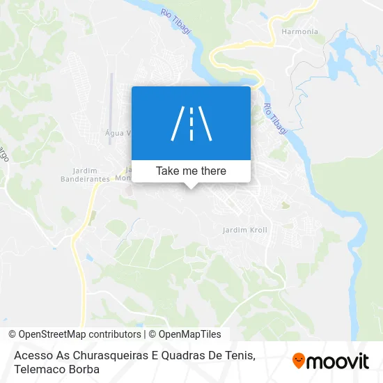 Acesso As Churasqueiras E Quadras De Tenis map