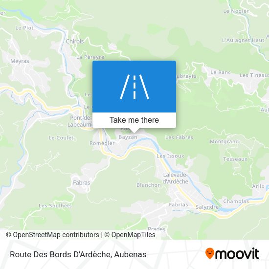 Route Des Bords D'Ardèche map