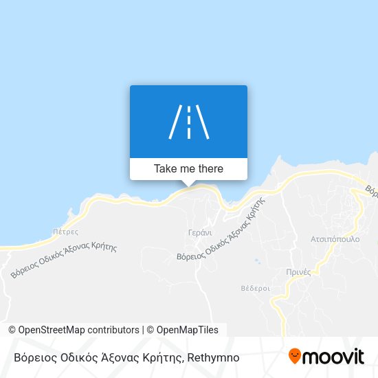 Βόρειος Οδικός Άξονας Κρήτης map