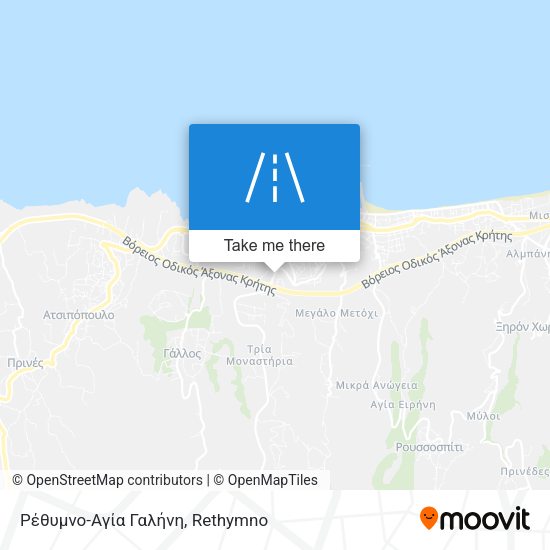 Ρέθυμνο-Αγία Γαλήνη map