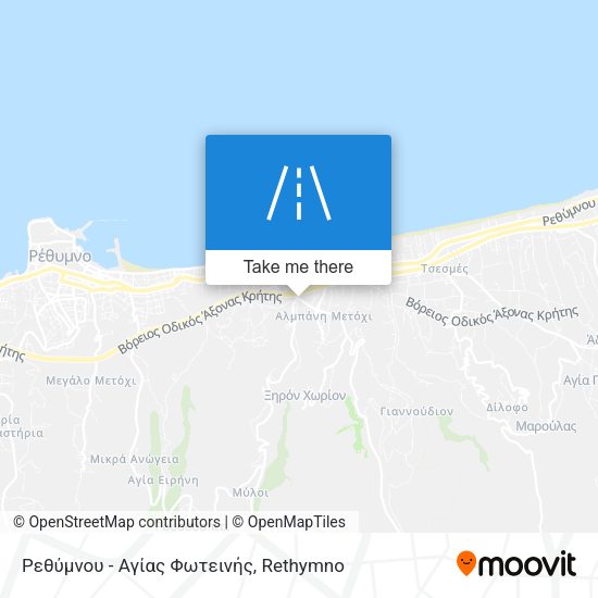 Ρεθύμνου - Αγίας Φωτεινής map