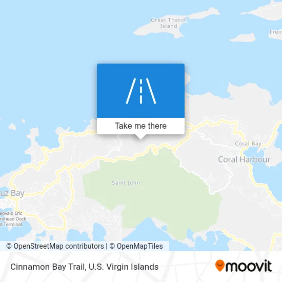 Cinnamon Bay Trail map