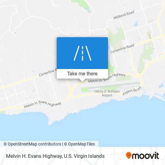 Mapa Melvin H. Evans Highway