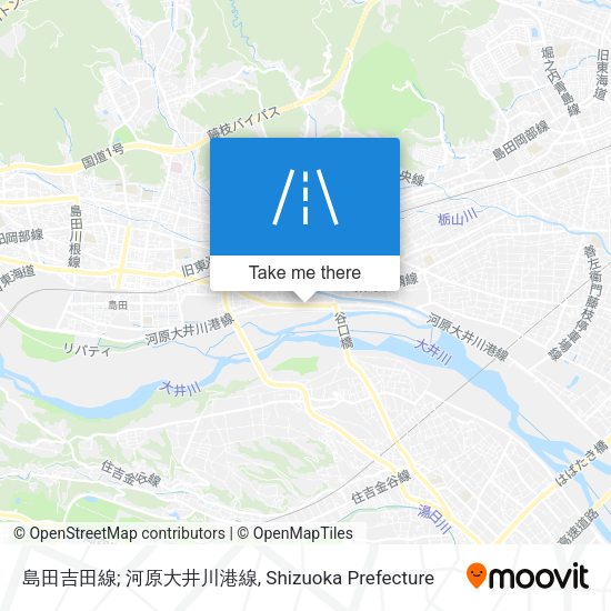 島田吉田線; 河原大井川港線 map